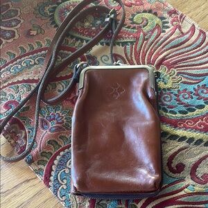 Patricia Nash Brown Leather Wallet/phone holder Crossbody Bag